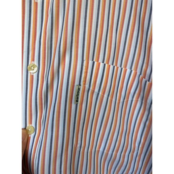 Barbour The Sporting Shirt Orange Blue Vertical Striped L/S Button Down - L - Picture 5 of 6